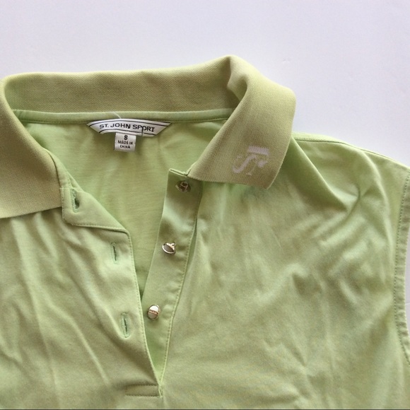 ST. JOHN SPORT EGYPTIAN COTTON POLO SLEEVELESS TOP SIZE SMALL - Picture 5 of 8